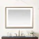 Aquadom Madison 48''x 36'' x 2.28'' LED Lighted Chamfer Frame Mirror with Defogger Brushed Gold Finish