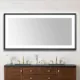 Aquadom Madison 72''x 36'' x 2.28'' LED Lighted Chamfer Frame Mirror with Defogger Matte Black Finish