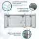 Aquadom Signature Royale 60'' × 36'' LED Lighted Triple Door Medicine Cabinet - Image 16