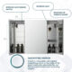 Aquadom Signature Royale 36'' × 30'' LED Lighted Triple Door Medicine Cabinet - Image 14