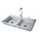 Sunstone 37" ADA Compliant Double Sink with Covers & Hot/Cold Faucet ADASK37 - Image 3
