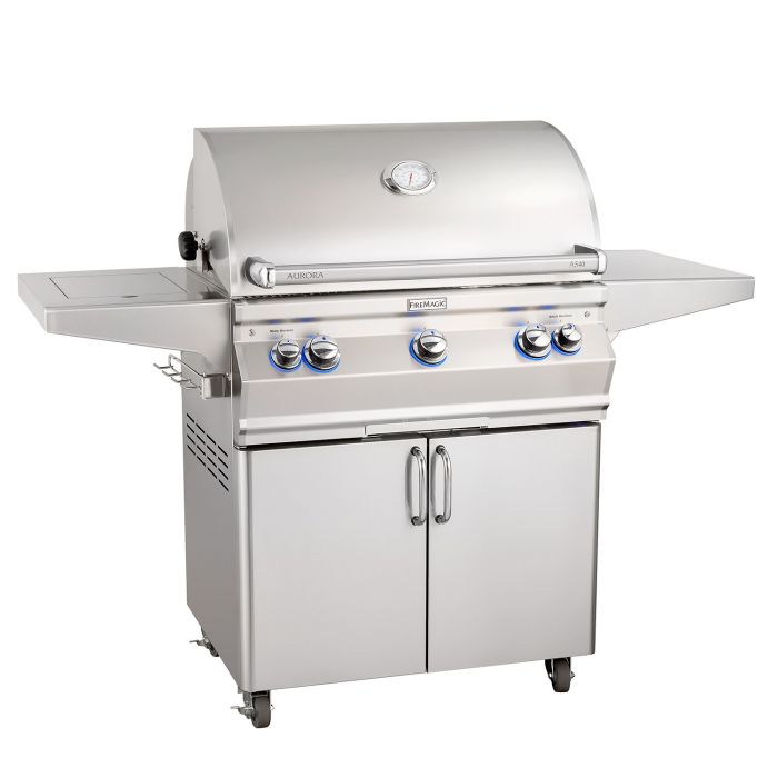 images Fire Magic Aurora A540s Portable Grill with Single Side Burner Analog Thermometer without Back burner A540S-7EAN-62 - Image 1