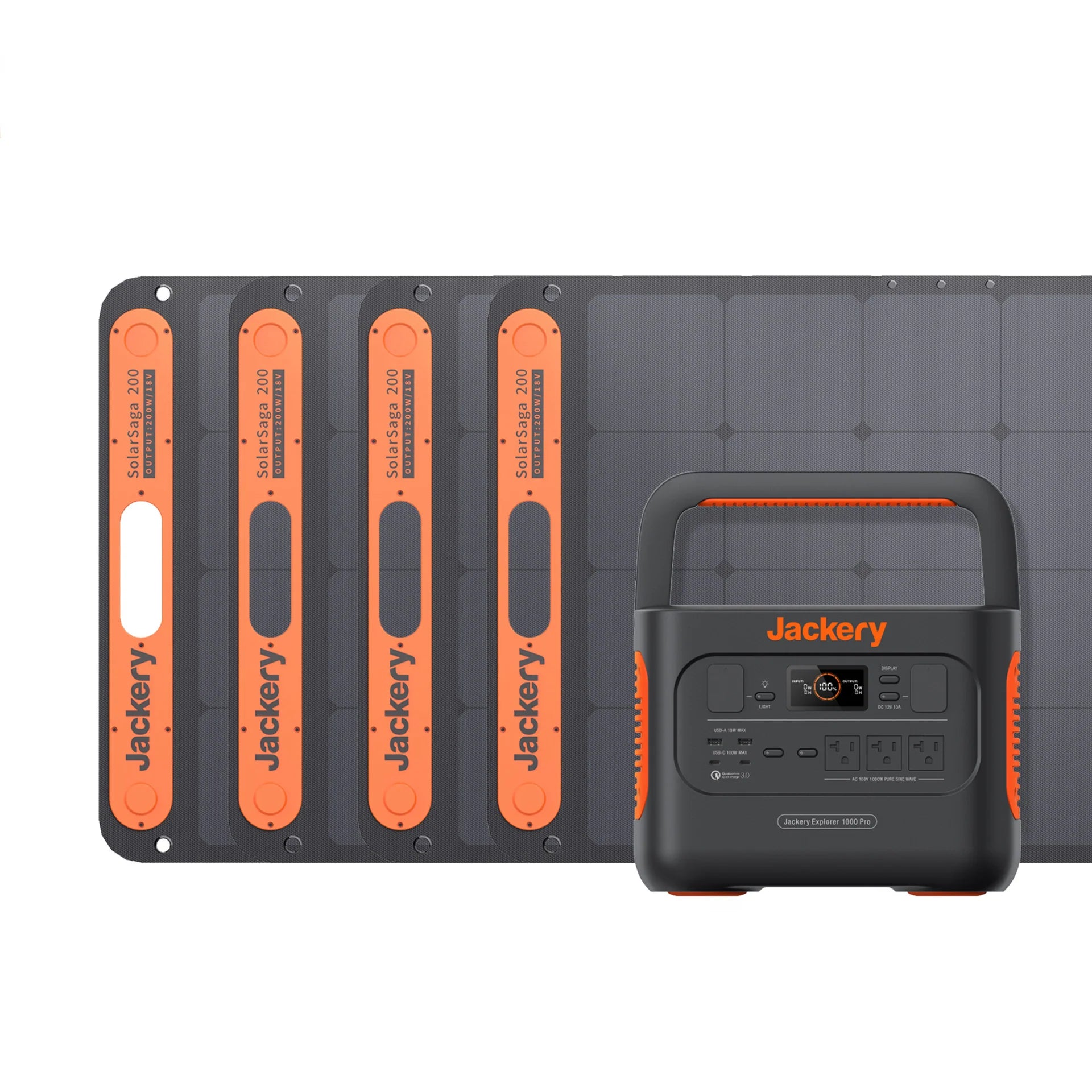 images Jackery Explorer 1000 Pro Portable Power Station with four 200W Solar Panels 60-1020-USA1A4 - Image 1