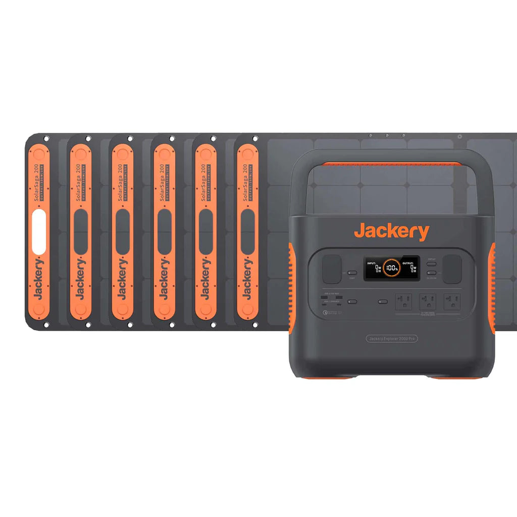 images Jackery Explorer 2000 Pro Portable Power Station and 6 x 200W Solar Panel 60-2020- USA1B6 - Image 1