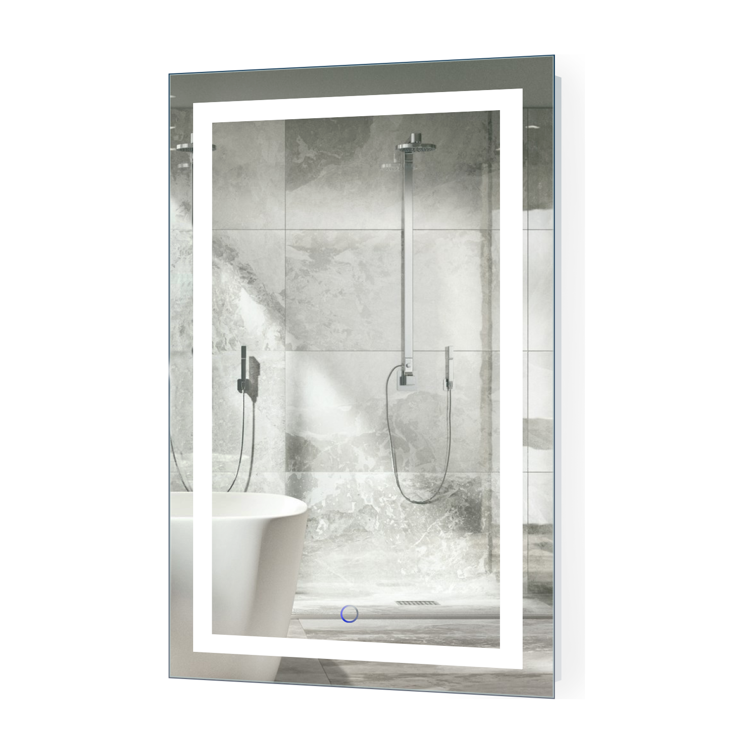 images Krugg Icon 20'' X 32 LED Bathroom Mirror with Dimmer & and Defogger Lighted Vanity Mirror - Image 1