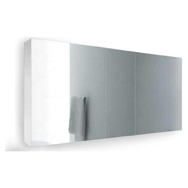 images Krugg Reflections Plaza 60'' x 30'' Tri-View Left-Right-Right Opening Rectangular Recessed/Surface-Mount Medicine Cabinet Mirror - Image 1