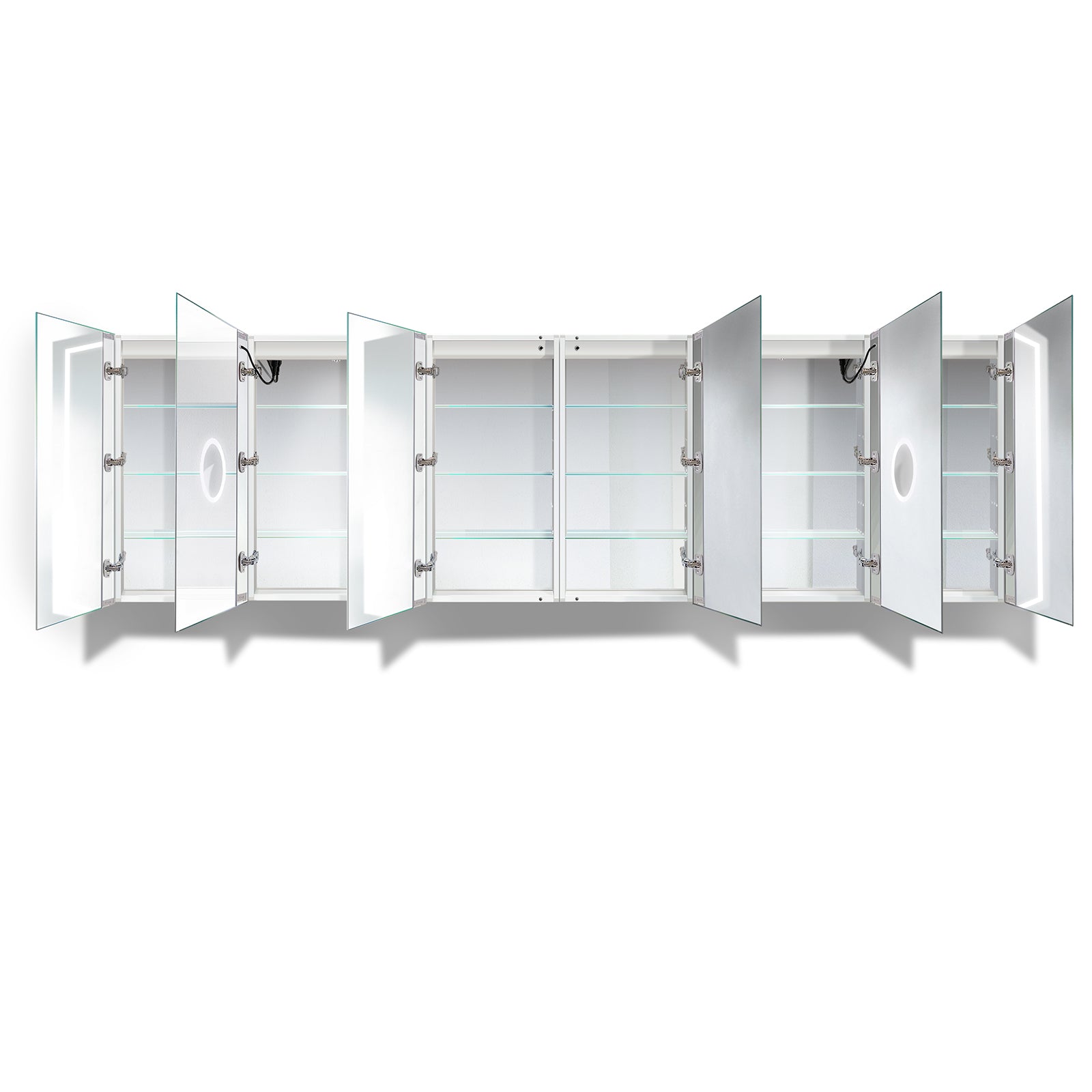 images Krugg Svange 12036DLLLRRR 120'' X 36'' LED Medicine Cabinet with Dimmer & Defogger Svange12036DLLLRRR - Image 1