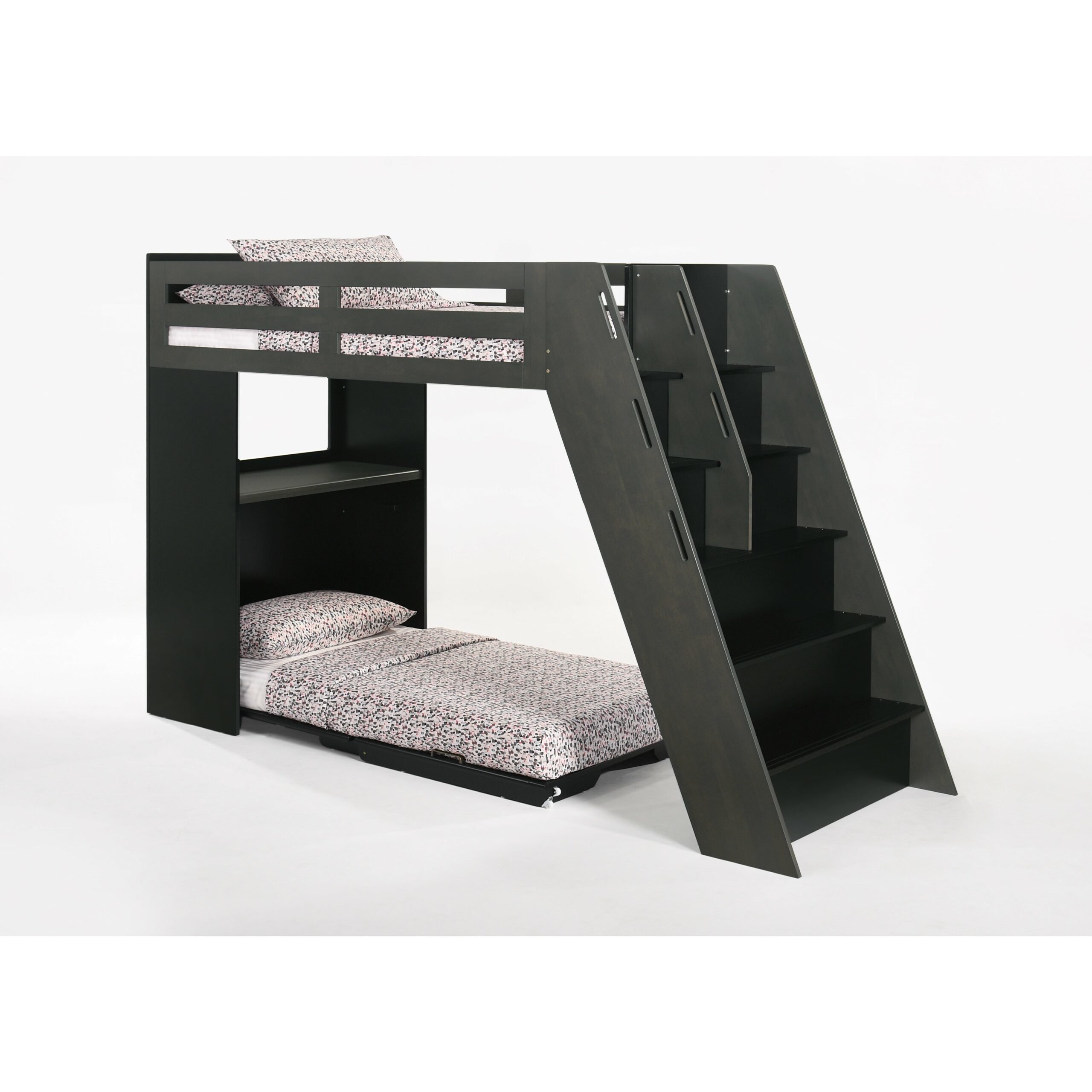 images Night and Day Furniture Galaxy Loft Bunk in Stonewash/Black GAL-TLB-STW/BLK-COM - Image 1