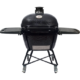 Primo All-In-One Oval X-L 400 Ceramic Charcoal Grill Heavy-Duty Stand, Side Shelves, Ash Tool and Grate Lifter PGCXLC