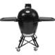 Primo All-In-One Kamado Round Ceramic Charcoal Grill with Stand, Side Shelves, Ash Tool and Grate Lifter PGCRC