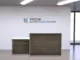 Reception Office Desk | Laminate Counter w/ Drop‑Down ADA Section, Grommets & Floor Sliders