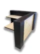 Modern Reception Office Desk | Pine Front Desk with Steel Frame & Wire Grommets - Image 3