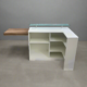 L‑Shape Reception Counter – Modern Flat‑Pack Front Desk in White Laminate with Glass Riser & Storage - Image 3