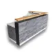 White L‑Shape Modern Reception Desk | 6‑7 ft Distressed Wood & Steel - Image 2