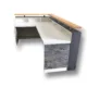 White L‑Shape Modern Reception Desk | 6‑7 ft Distressed Wood & Steel - Image 4