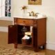 Silkroad Exclusive 33'' Crema Marfil Marble Top Single Sink Bathroom Vanity - HYP-0204-CM-UIC-33 - Image 3