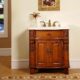 Silkroad Exclusive 33'' Crema Marfil Marble Top Single Sink Bathroom Vanity - HYP-0204-CM-UIC-33