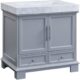 Silkroad Exclusive 36'' Carrara White Marble Top Single Sink Bathroom Vanity - C05036GC_T0236WSC