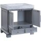 Silkroad Exclusive 36'' Carrara White Marble Top Single Sink Bathroom Vanity - C05036GC_T0236WSC - Image 2