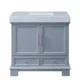 Silkroad Exclusive 36'' Carrara White Marble Top Single Sink Bathroom Vanity - C05036GC_T0236WSC - Image 5