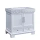 Silkroad Exclusive 36'' Carrara White Marble Top Single Sink Bathroom Vanity - C05036WC_T0136WRC - Image 2