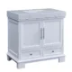 Silkroad Exclusive 36'' Carrara White Marble Top Single Sink Bathroom Vanity - C05036WC_T0236WSC