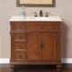 Silkroad Exclusive 36''Crema Marfil Marble Top Single Sink Bathroom Vanity - HYP-0210-CM-UWC-36-L - Image 6