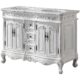 Silkroad Exclusive  48'' Carrara White Marble Top Double Sink Bathroom Vanity - HYP-0145-WM-UWC-48 - Image 2