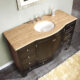Silkroad Exclusive 55'' Travertine Top Single Sink Bathroom Vanity - HYP-0703-T-UWC-55 - Image 3
