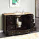 Silkroad Exclusive 55'' Travertine Top Single Sink Bathroom Vanity - HYP-0703-T-UWC-55 - Image 2