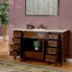 Silkroad Exclusive 60'' Crema Marfil Marble Top Single Sink Bathroom Vanity - HYP-0277-CM-UWC-60 - Image 2