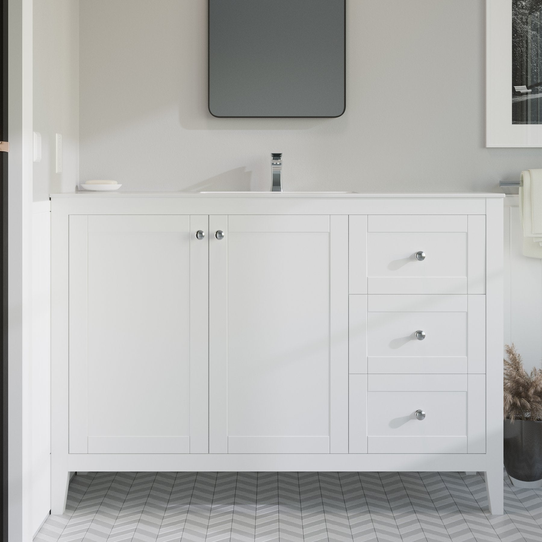 images Swiss Madison Cannes 48" Bathroom Vanity in White - SM-BV414 - Image 1