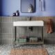 Swiss Madison Pierre 40" Single, Freestanding, Open Shelf, Chrome Metal Frame Bathroom Vanity - SM-BV73C