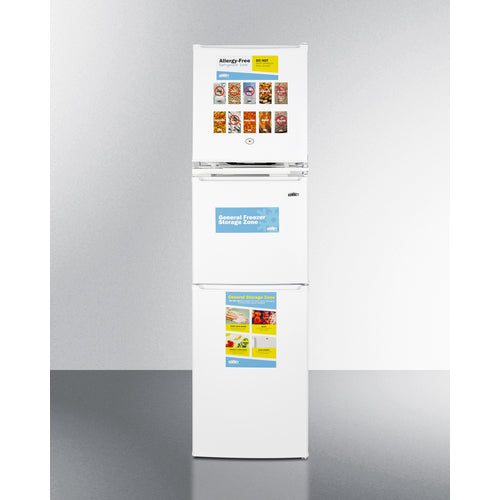 images Summit 19" Wide Allergy-Free Refrigerator/General Purpose Refrigerator-Freezer Combination AZRF7W - Image 1