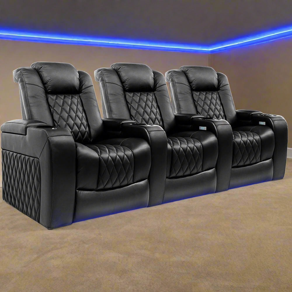 images Valencia Tuscany Home Theater Seating Row of 3 - Image 1