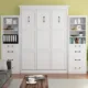 Queen Murphy Bed w/ Storage Towers, White, by Leto Muro