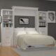 Murphy Bed With Desk & 2 Storage Cabinets, Double Size, White by Leto Muro - Image 2