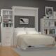 Murphy Bed With Desk & Storage Cabinet, Double Size, White by Leto Muro - Image 2