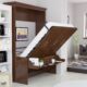 Murphy Bed With Desk & Storage Cabinet, Queen Size, Walnut Coventry by Leto Muro - Image 2