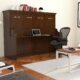 Horizontal Murphy Bed with Desk, Full Size, Walnut | Leto Muro
