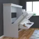 Horizontal Murphy Bed with Desk, Queen Size, White | Leto Muro - Image 4