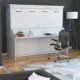 Horizontal Murphy Bed with Desk, Queen Size, White | Leto Muro